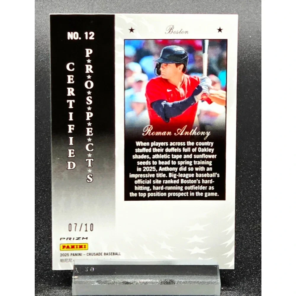 Roman Anthony Crusade Prospects Gold Refractor 07/10 Boston Red Sox Top Prospect